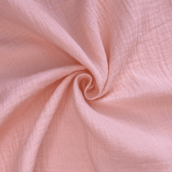 Ткань Муслин Жатый, цвет Нежно-Розовый (на отрез)  в Назране
