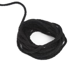 Шнур для одежды тип 2, цвет Чёрный (плетено-вязаный/полиэфир)  в Назране